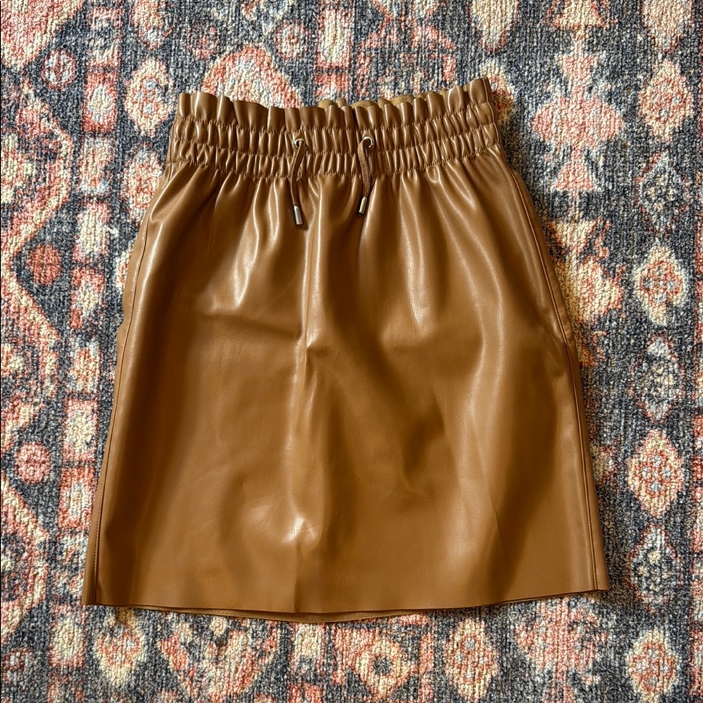 Vero Moda Tan Ruched Pencil Skirt
